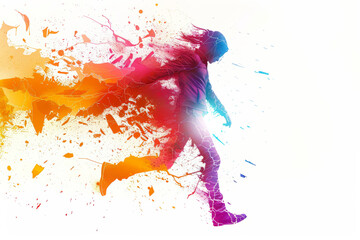 Dynamic motion of a colorful figure abstract art vibrant background creative concept