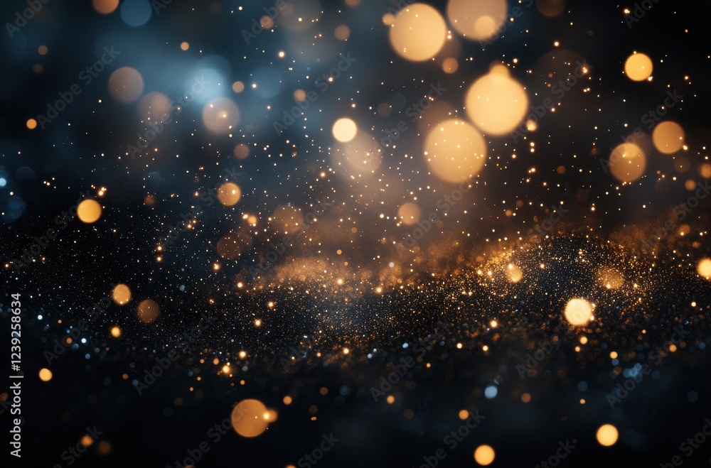 Poster glimmering bokeh background with shimmering particles and soft focus effect for creative design and 