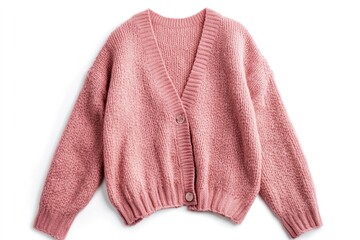 Pink cardigan isolated on white background
