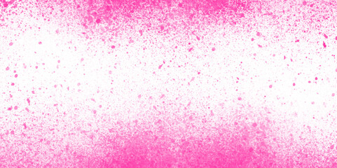 Spray paint pink color painting spitted on the background. Pink watercolor ombre leaks and splashes texture on white watercolor paper background with scratches.