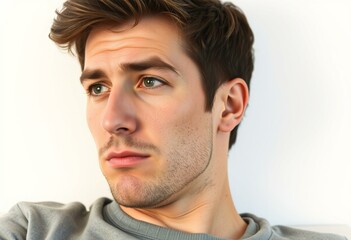 Fototapeta premium Portrait of a drunk male with a relaxed expression