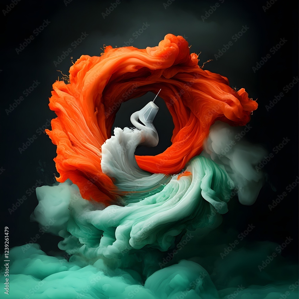 Poster an abstract digital artwork that captures the ephemeral beauty of swirling ethereal currents of bina