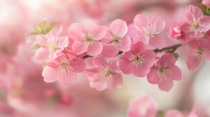 Naklejka premium Pink Blossom Branch in Soft Focus