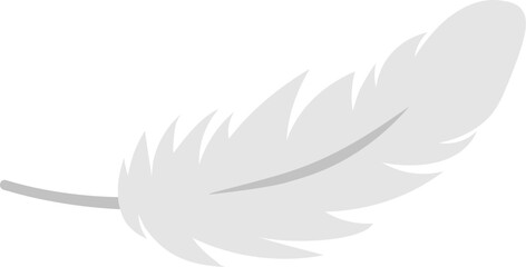 White feather icon. Vector illustration.