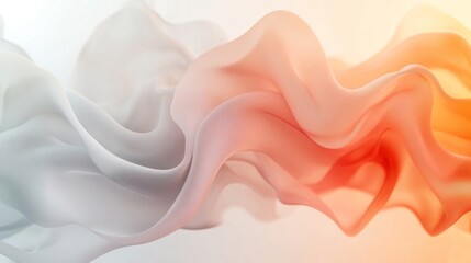 Obraz premium Abstract Fabric Wave Texture: Orange and Gray Gradient