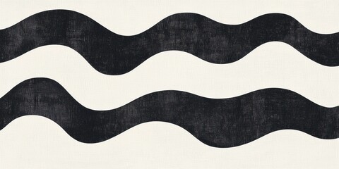 Abstract Black Wavy Lines Pattern, Creative Modern Design, Stylish Textured Background, Minimalist