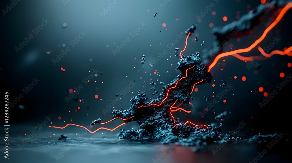 Poster captivating digital abstractions flow and intertwine in a mesmerizing symphony of neon laced geometr