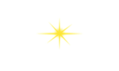 Realistic yellow light reflections. Neon illumination and bright lens flare. Stadium lighting and glowing sparks. Vector design elements