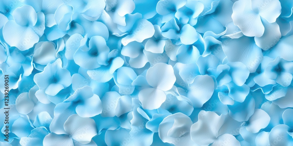 Poster soft blue floral background with delicate petals creating a serene and tranquil atmosphere for desig
