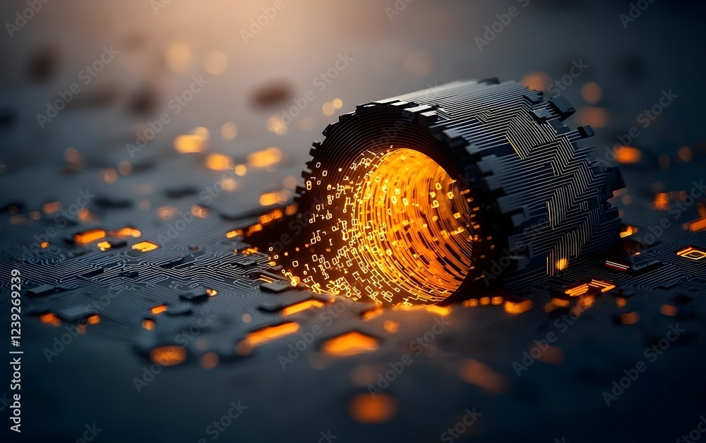 Poster captivating vortex of luminous digital signals glowing circuits and mesmerizing algorithmic abstract
