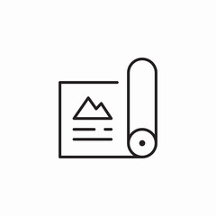 rolled paper plan icon sign vector