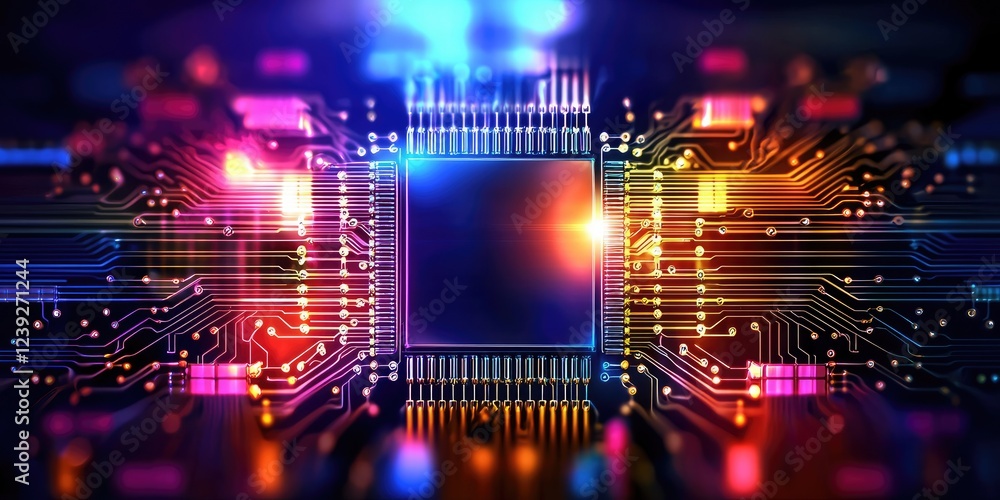 Leinwandbilder infographic-style depiction of quantum computing advantages, highlighting computational power elemen