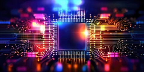 Obraz premium Infographic-style depiction of quantum computing advantages, highlighting computational power elements in an educational format on a plain background