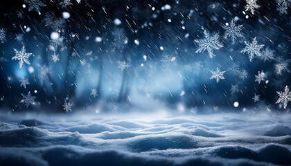 spell binding blizzard illuminated towards a darkish historical past creating a paranormal iciness ecosystem with swirling flakes and airy bokeh effects