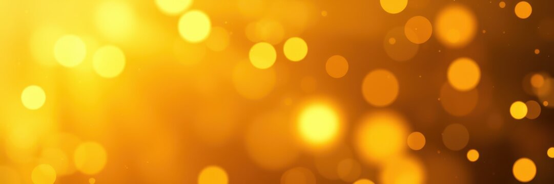 Naklejki Abstract bokeh of yellow and orange lights in a warm, blurred background
