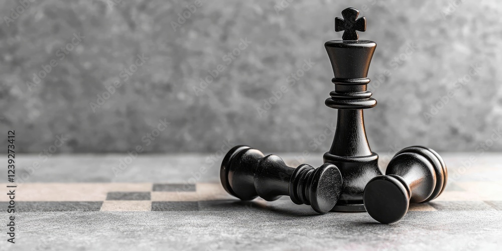 Aufkleber visual representation of competitive advantage with chess pieces on a board, neutral background, cop
