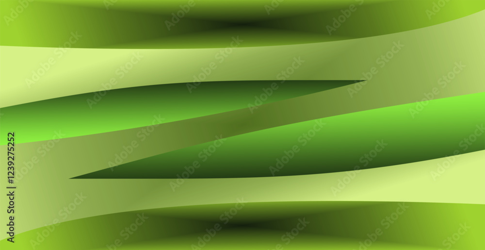 Poster composition geometric shapes with green gradient color tones as a background design for visual desig