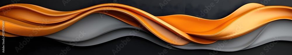 Poster elegant luxury abstract design with flowing golden waves curving and twisting dynamically against a 