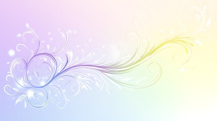 Pastel Floral Design Swirls Across Soft Background