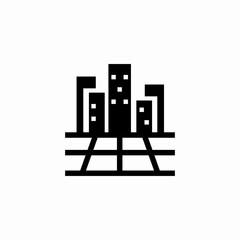 city neighborhood icon sign vector