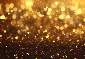 Sparkling golden bokeh background with shimmering lights, elegant shine and soft focus creating a festive and luxurious atmosphere for creative design projects
