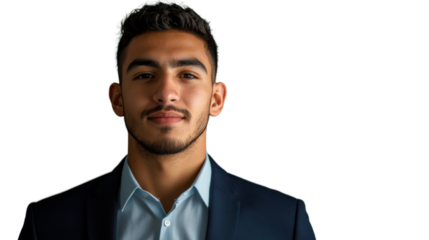 Confident businessman posing with transparent background