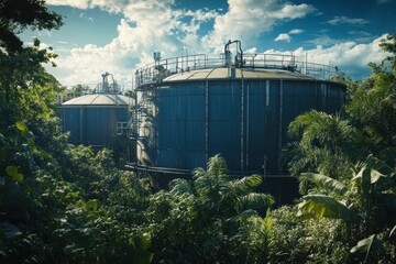 Stunning Water Treatment Plant Surrounded by Lush Vegetation