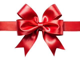 Fototapeta premium Red bow and ribbon isolated on Transparent Background.