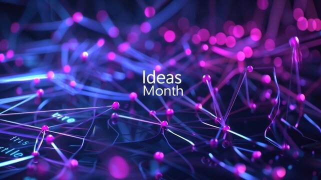 Futuristic network connections visualizing innovative concepts,International Ideas Month ,