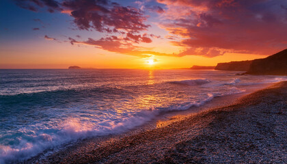 magnificant sunset on the mediterean sea in wonderful colors