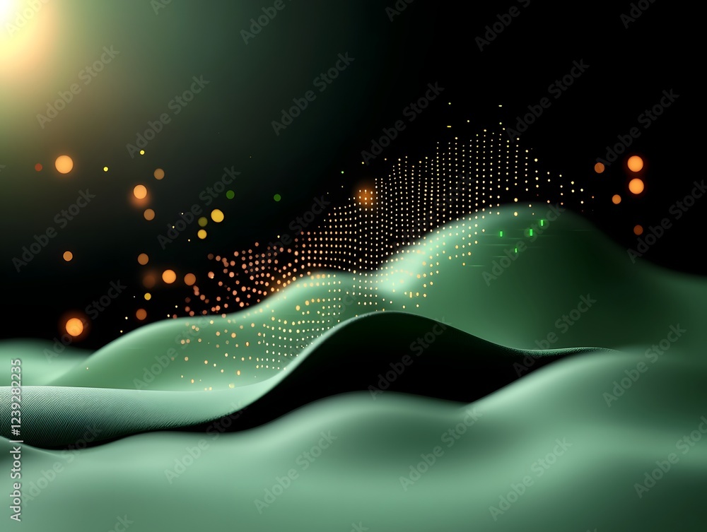 Aufkleber flowing streams of digital radiance an otherworldly glitch infused landscape illuminating a shadowy 