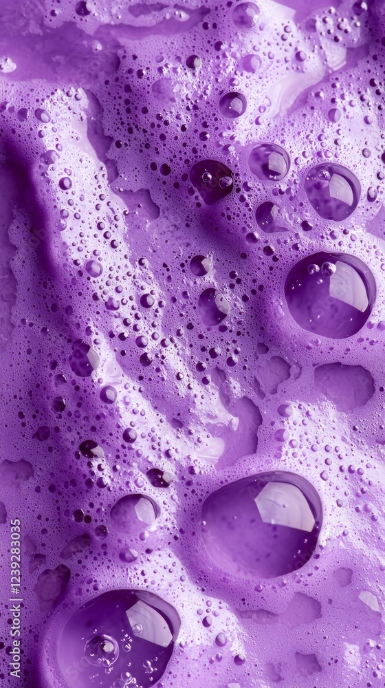 Poster a mesmerizing display of rich purple foam filled with playful bubbles creates an enchanting atmosphe