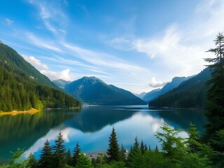 Naklejka premium lake in the mountains