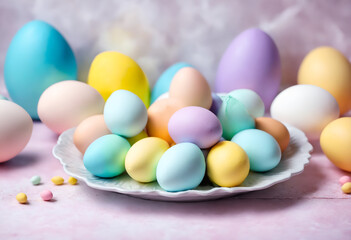 Colorful painted easter eggs