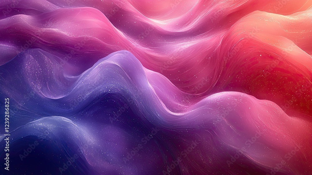 Poster abstract colorful waves with sparkling texture