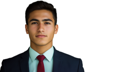 Confident businessman posing with transparent background