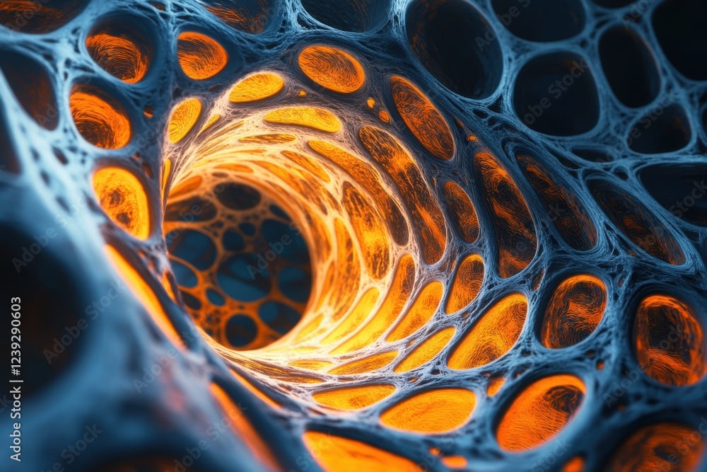 Poster intricate patterns of light and texture in a mesmerizing abstract design