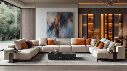 Modern Sectional Sofa in Elegant Living Room Design