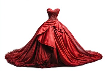 Obraz premium Red gown isolated on white background