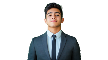 Confident businessman smiling with transparent background