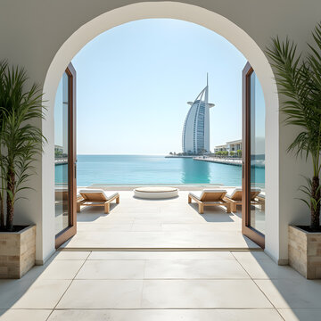 Fototapeta luxury swimming pool dubai