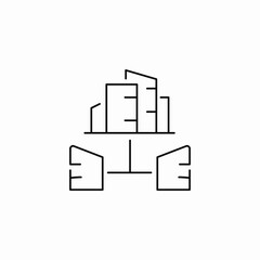 individual buildings icon sign vector