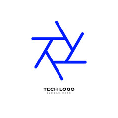 Abstract Technology concept logo design,  vector logo, company logo, Hexagonal tech logo, tech concept illustration. Design element.