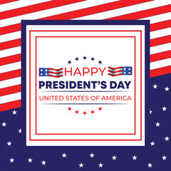 Happy Presidents Day with stars,ribbon and american flag.In February in United States and Canada.Poster, card, banner,template,background. Vector illustration.