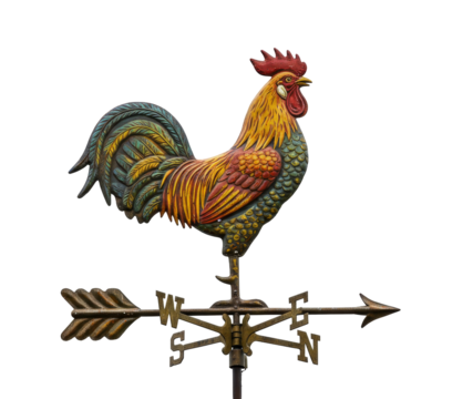 A Farm Style Metal Weather Vane with a Rooster
