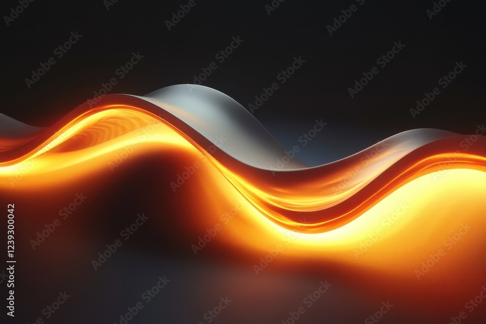 Poster flowing curves of light create a serene ambiance in modern design setting