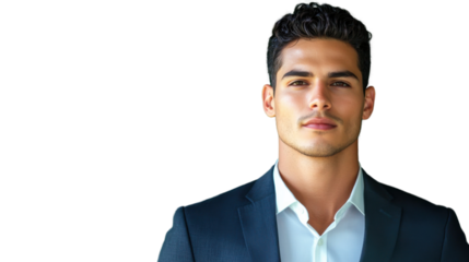 Portrait of confident businessman with transparent background, perfect for compositions