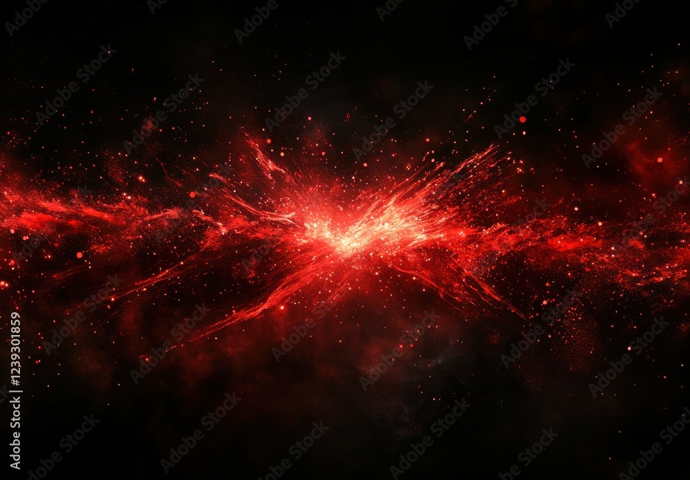 Poster vibrant abstract red galaxy background with stars and nebulae in a dark space environment for artist