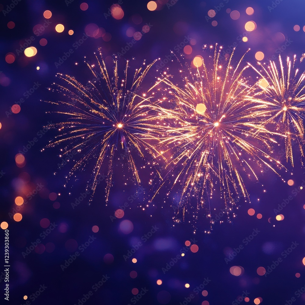 Poster vibrant colorful fireworks exploding in night sky creating a stunning display of light and sparkles 