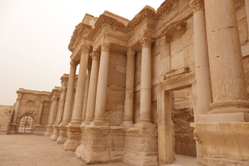 Obraz premium Syria Palmyra view on a cloudy spring day